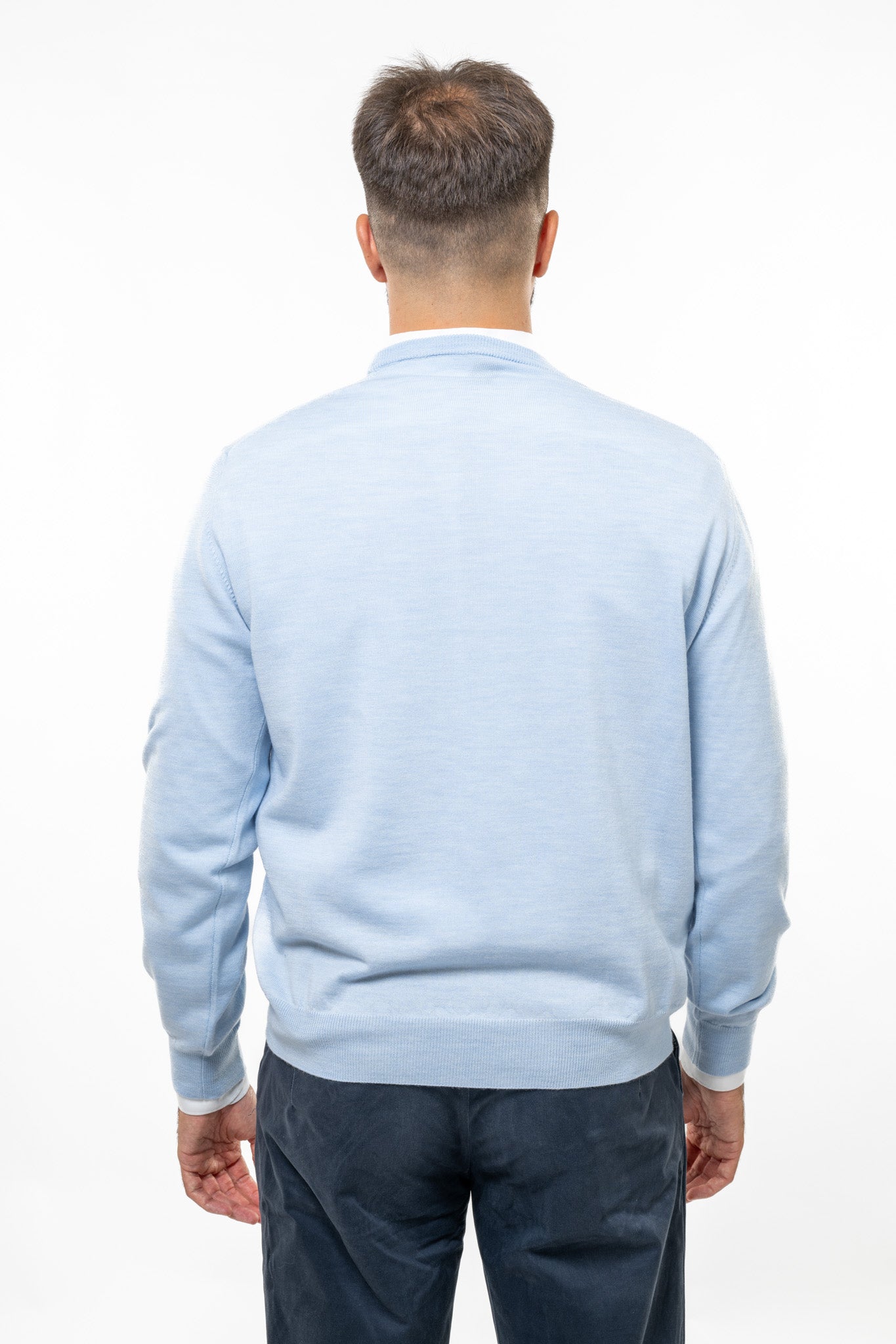 Maglione in Lana Merinos Light Blue