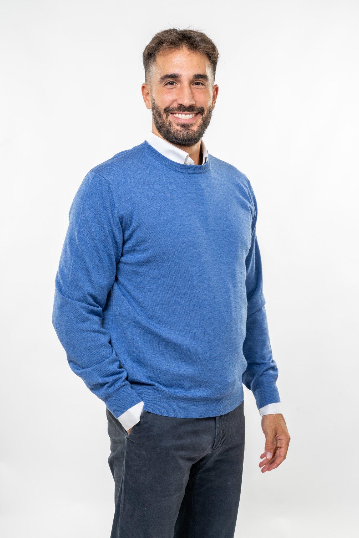 Maglione in Lana Merinos Blue
