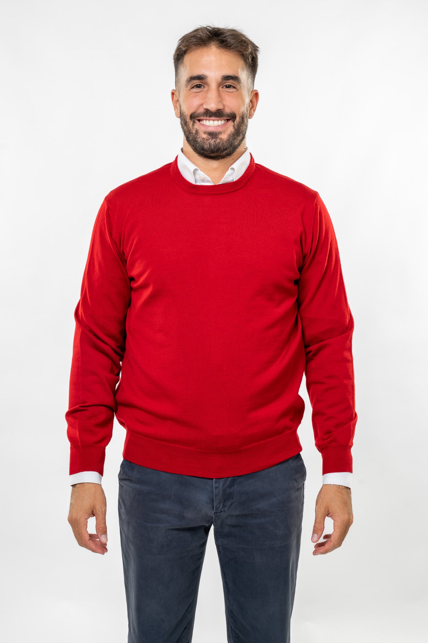 Maglione in Lana Merinos Bordeaux