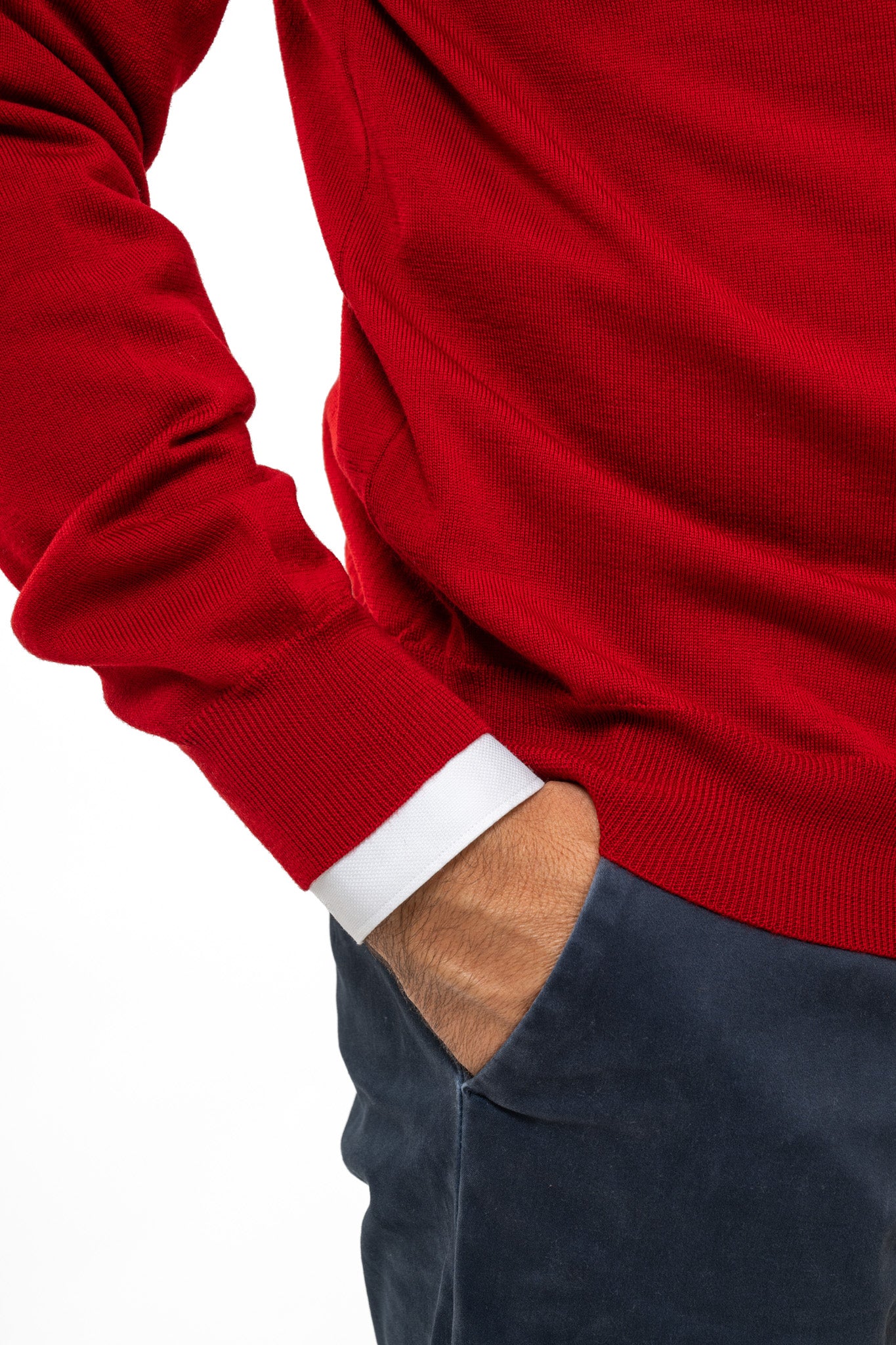 Maglione in Lana Merinos Bordeaux