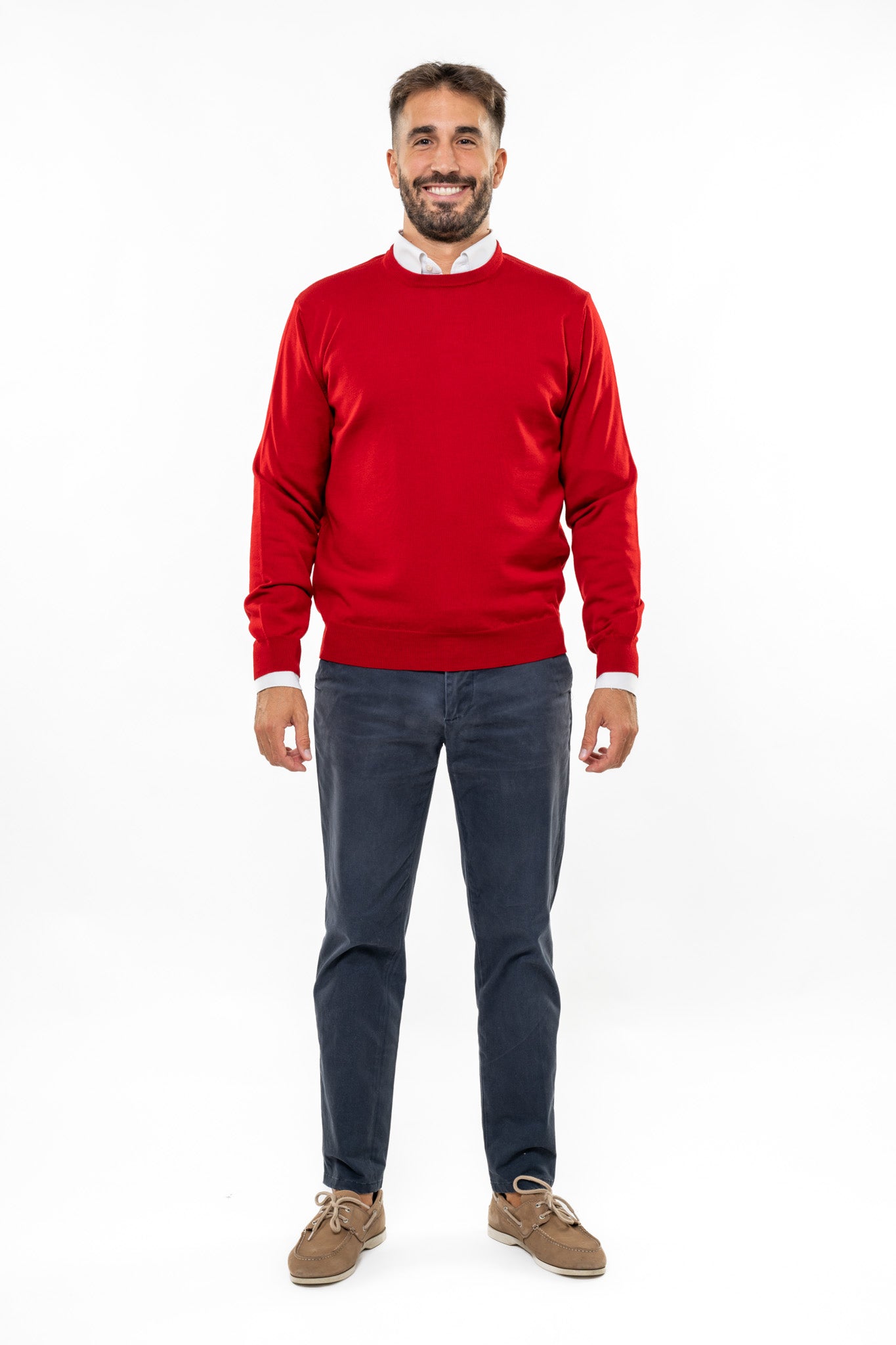Maglione in Lana Merinos Bordeaux