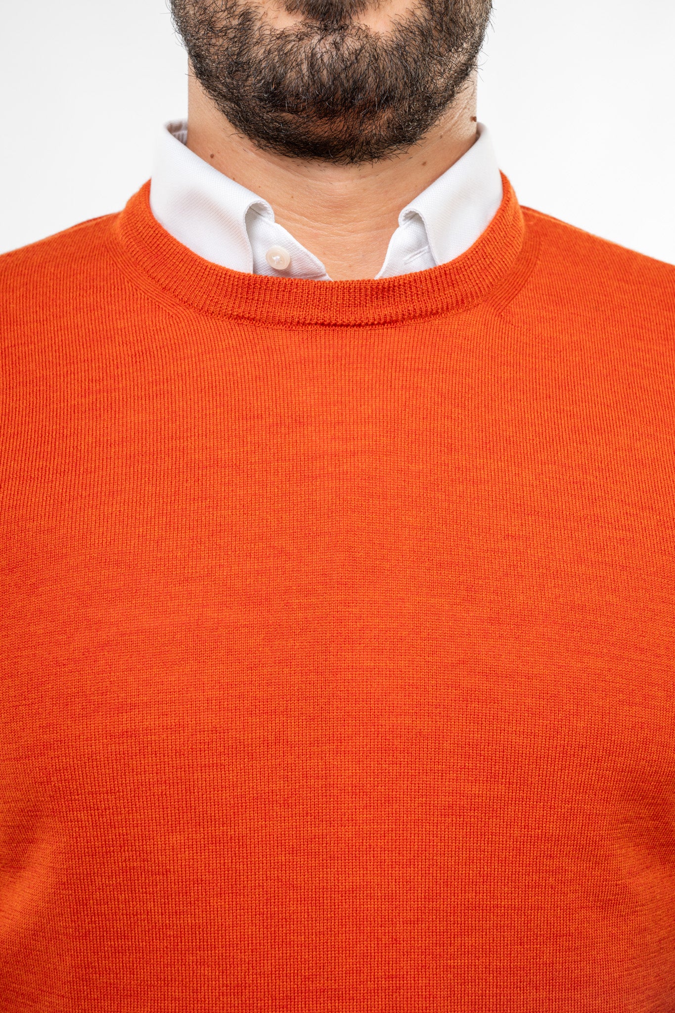 Maglione in Lana Merinos Arancione