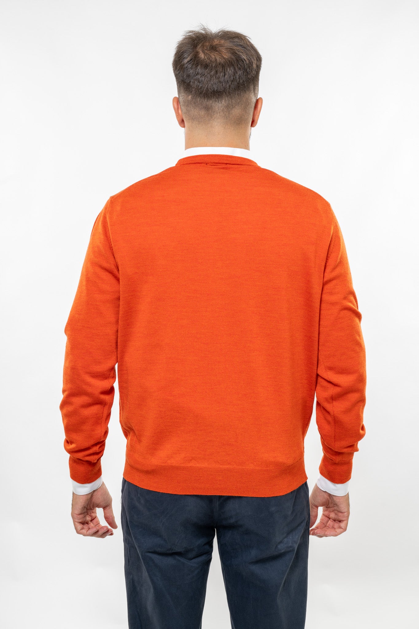 Maglione in Lana Merinos Arancione