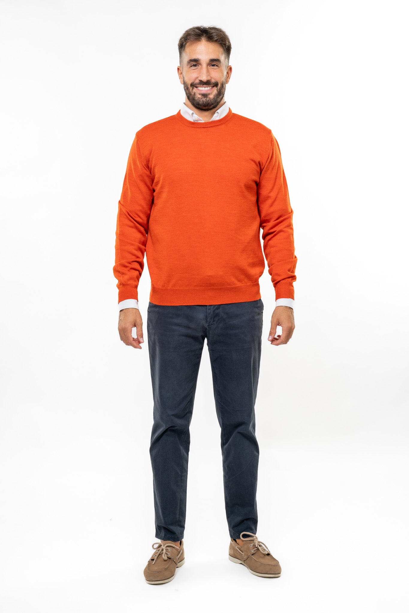Maglione in Lana Merinos Arancione