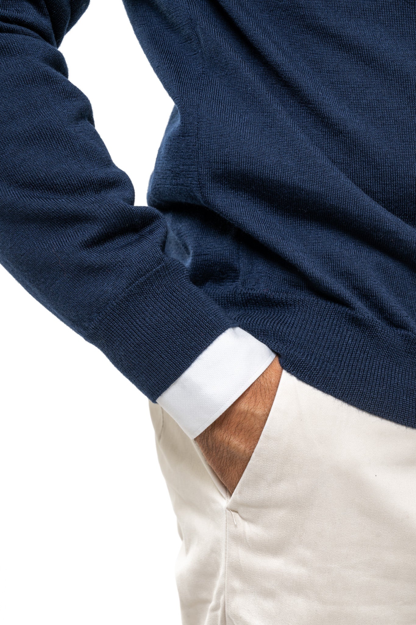Maglione in Lana Merinos Blue Navy