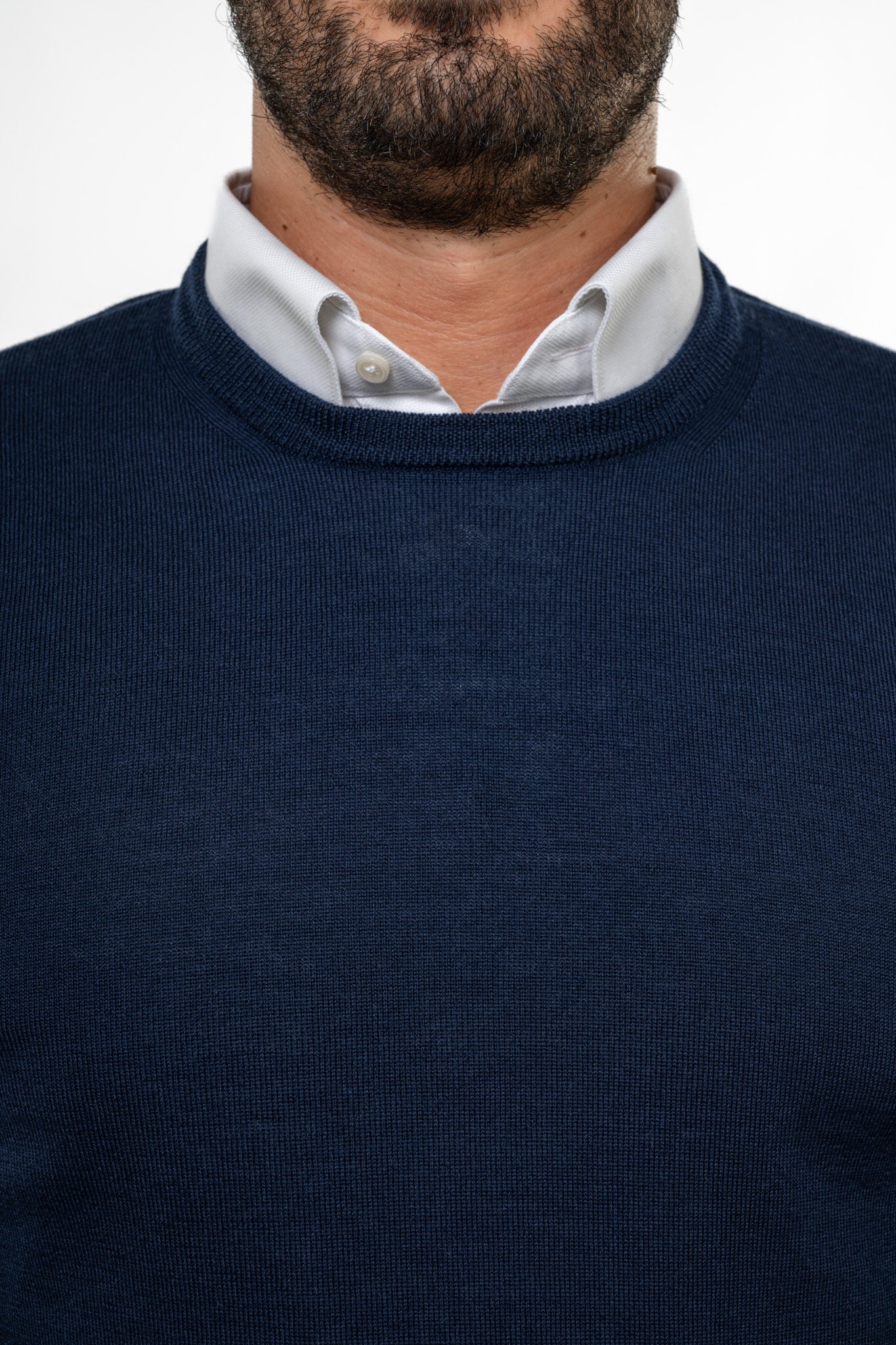 Maglione in Lana Merinos Blue Navy