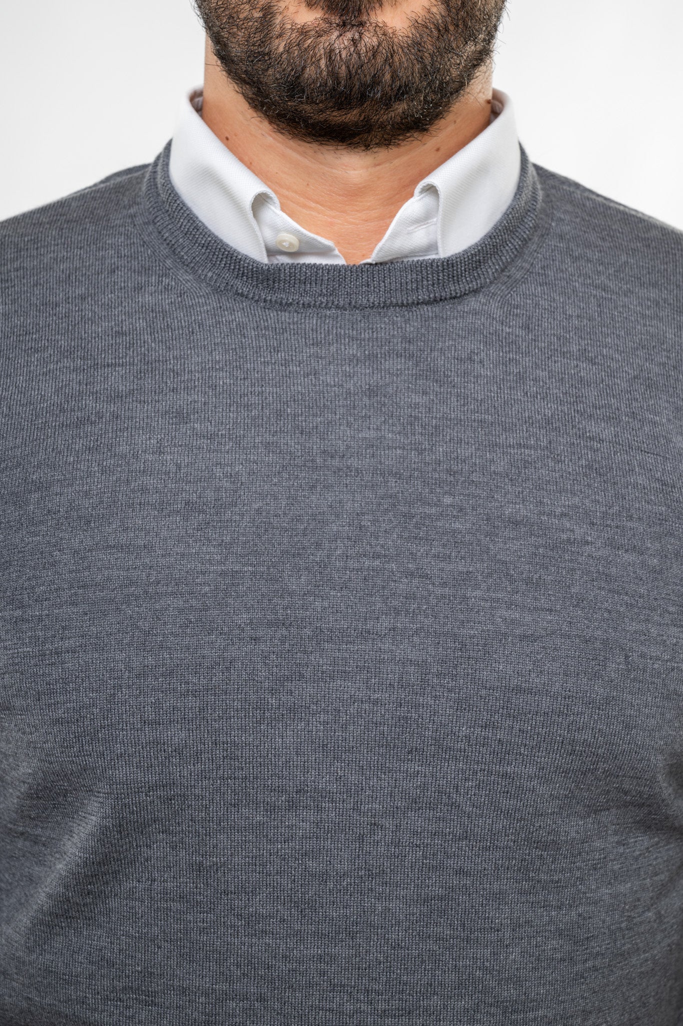 Maglione in Lana Merinos Grigio