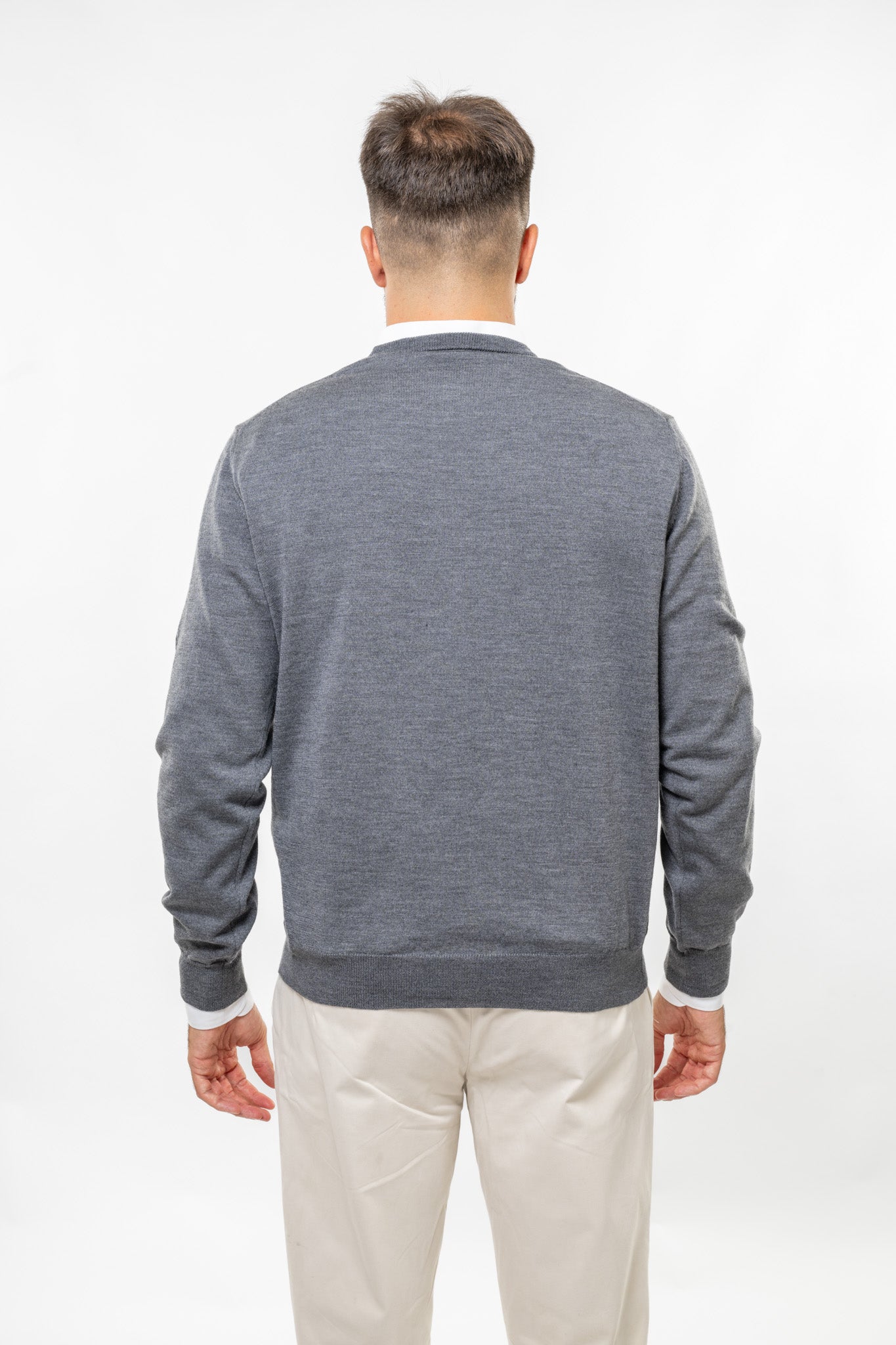 Maglione in Lana Merinos Grigio