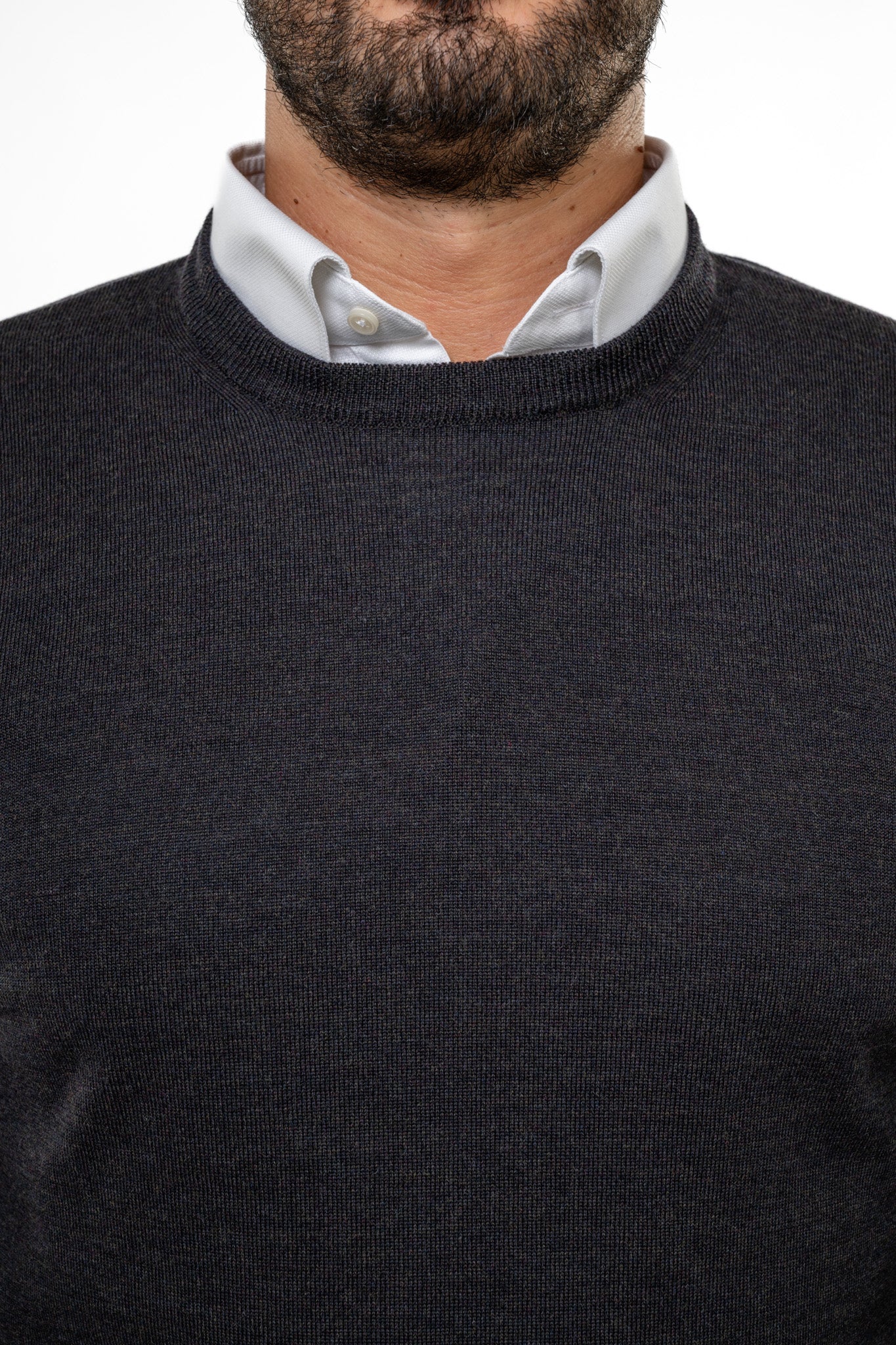 Maglione in Lana Merinos Antracite