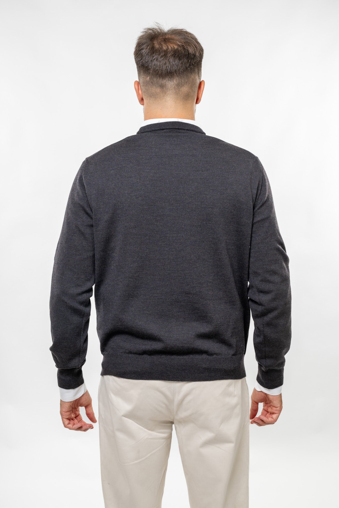 Maglione in Lana Merinos Antracite
