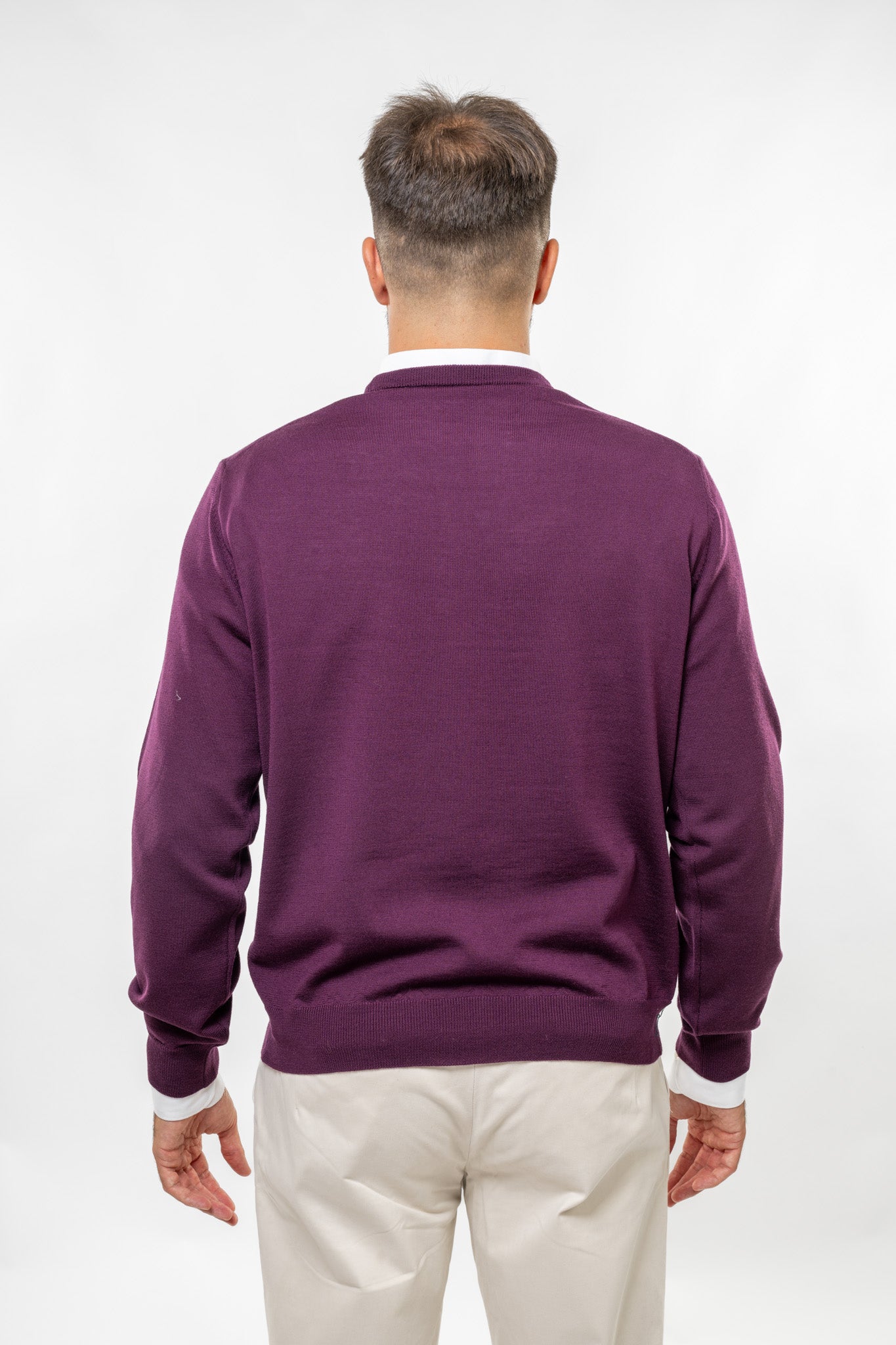 Maglione in Lana Merinos Prugna