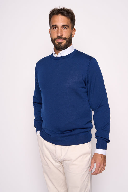 Maglione in Lana Merinos Blue Elettrico