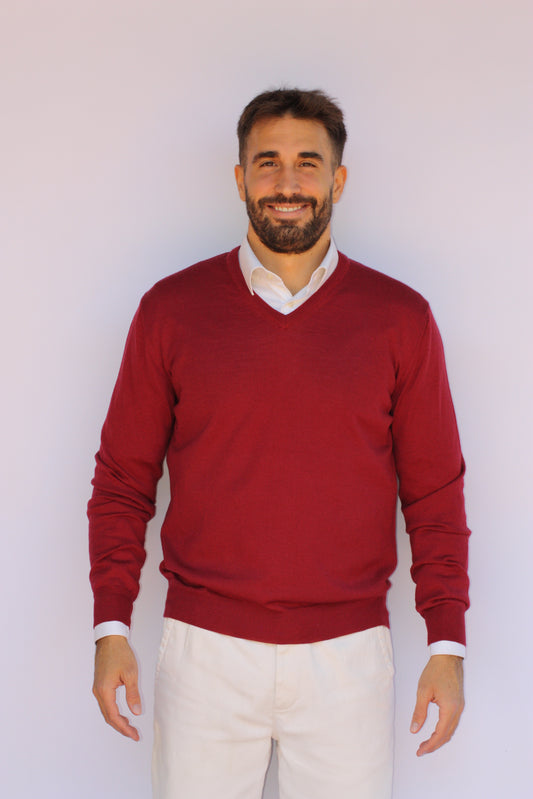 Scollo a V in Lana Merinos Vinaccia
