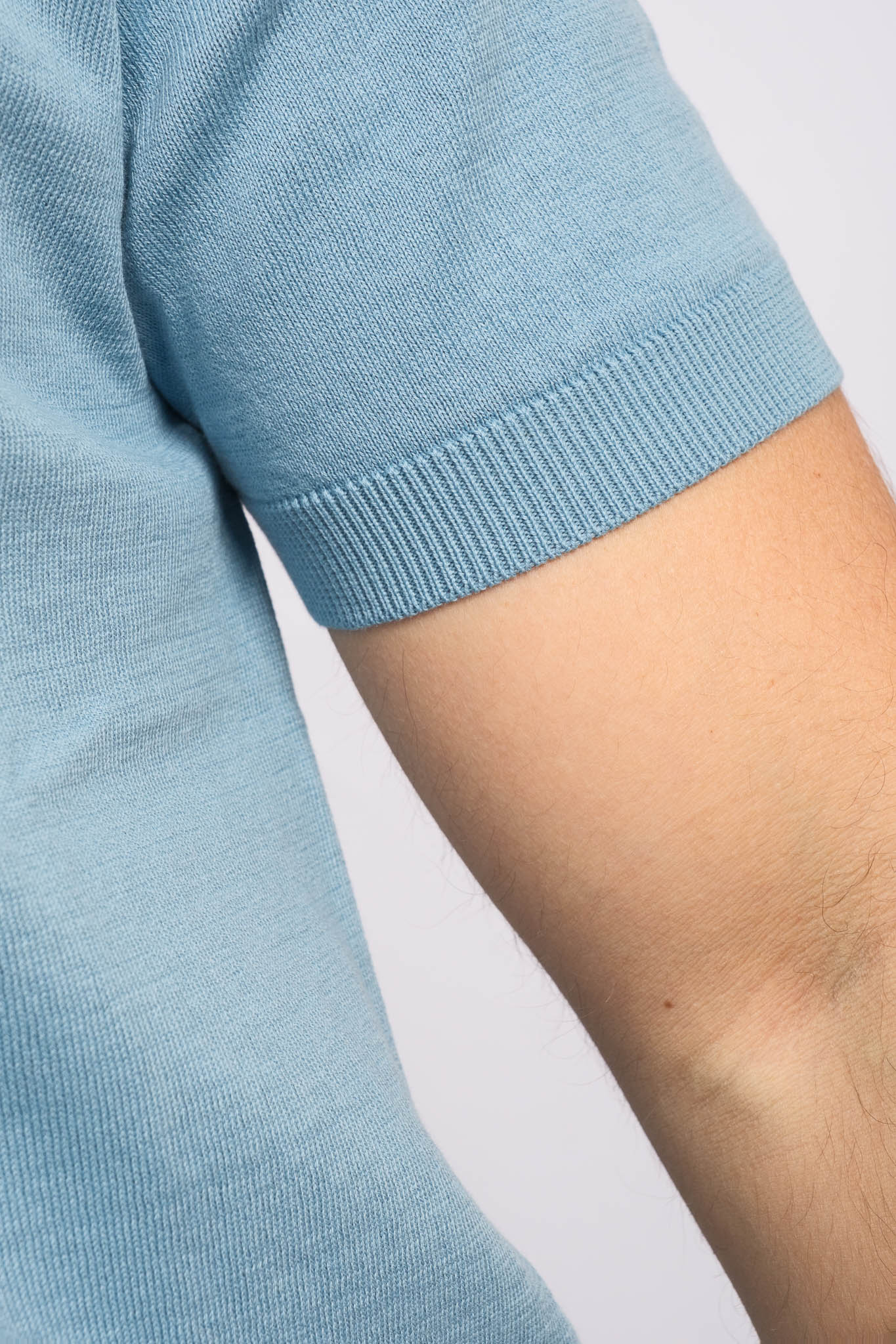 Light Blue Crew Neck Polo