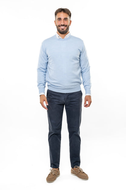 Maglione in Lana Merinos Light Blue