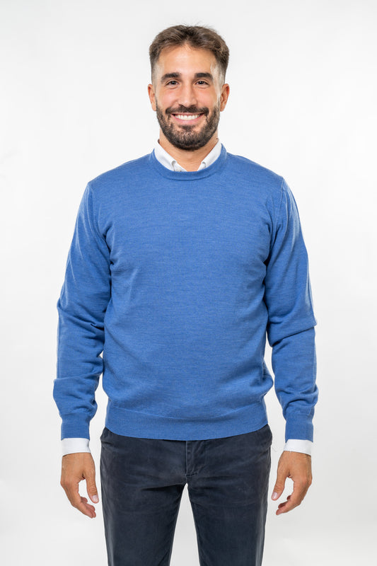 Maglione in Lana Merinos Blue