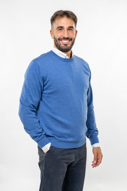 Maglione in Lana Merinos Blue