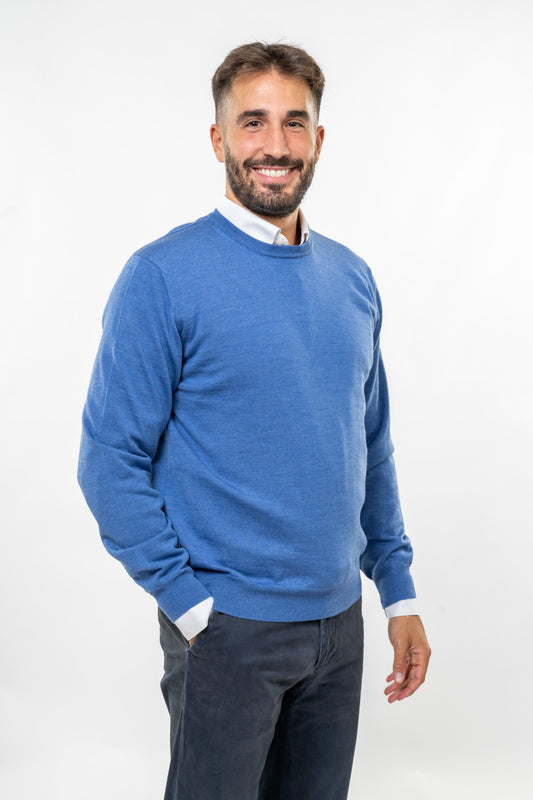 Maglione in Lana Merinos Blue