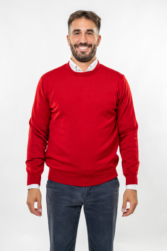 Maglione in Lana Merinos Bordeaux