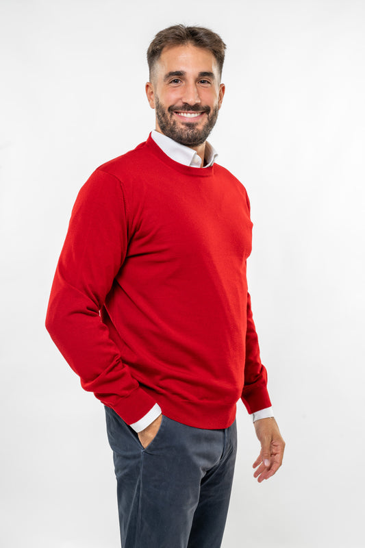 Maglione in Lana Merinos Bordeaux
