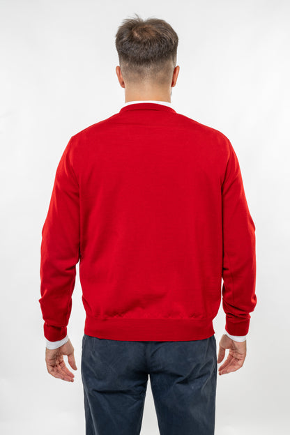 Maglione in Lana Merinos Bordeaux