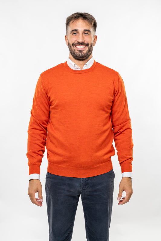 Maglione in Lana Merinos Arancione