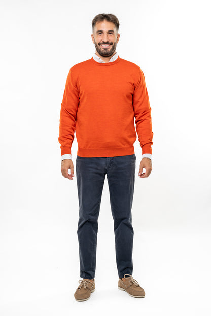 Maglione in Lana Merinos Arancione