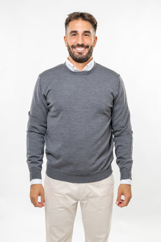 Maglione in Lana Merinos Grigio