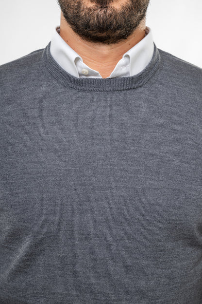 Maglione in Lana Merinos Grigio