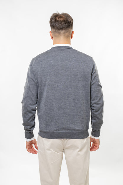 Maglione in Lana Merinos Grigio