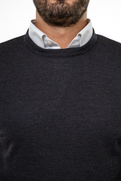 Maglione in Lana Merinos Antracite