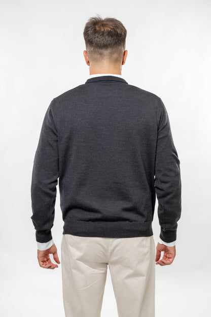 Maglione in Lana Merinos Antracite