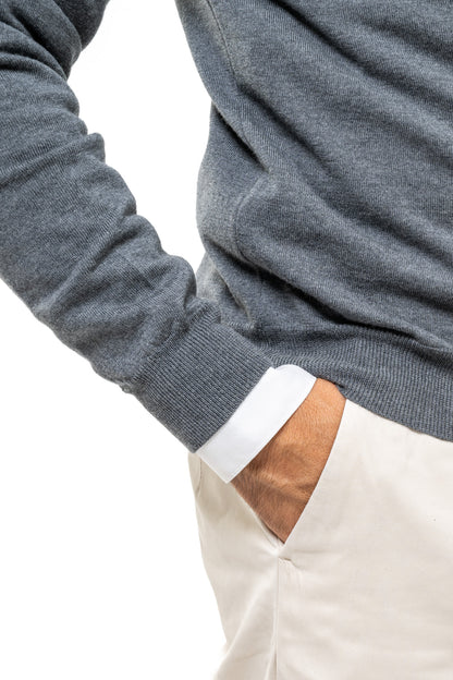 Maglione in Lana Merinos Grigio