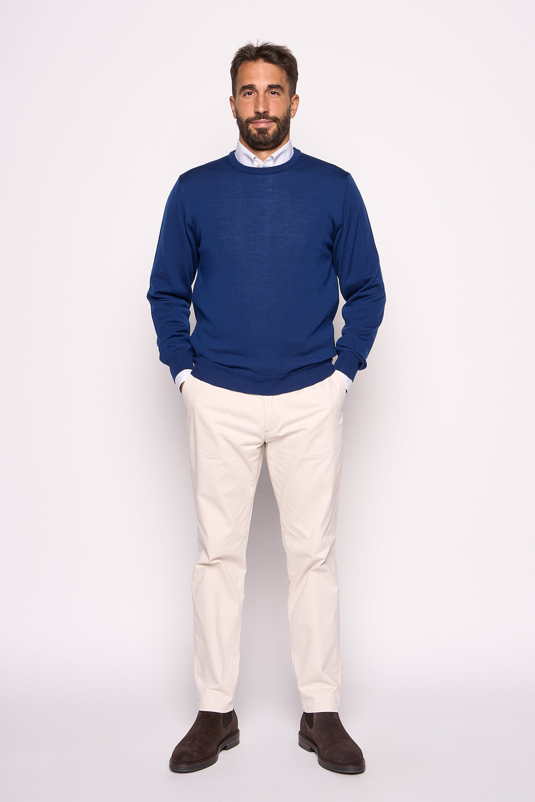 Maglione in Lana Merinos Blue Elettrico