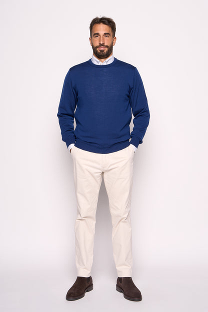 Maglione in Lana Merinos Blue Elettrico