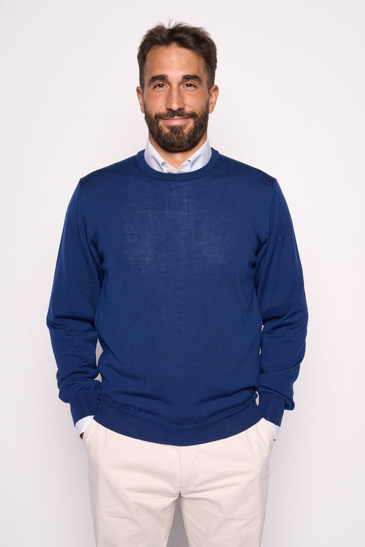 Maglione in Lana Merinos Blue Elettrico
