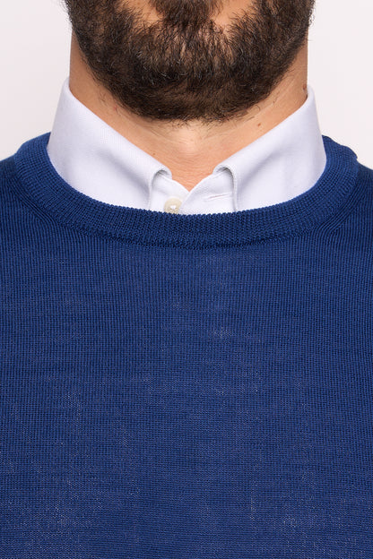 Maglione in Lana Merinos Blue Elettrico