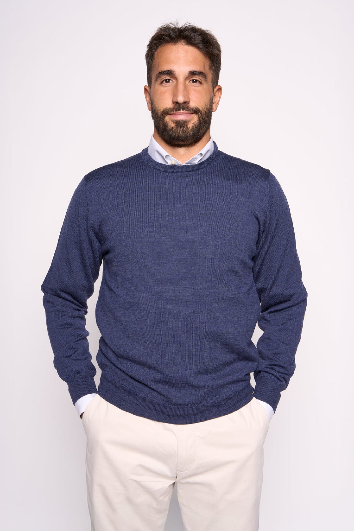 Maglione in Lana Merinos Blue Jeans