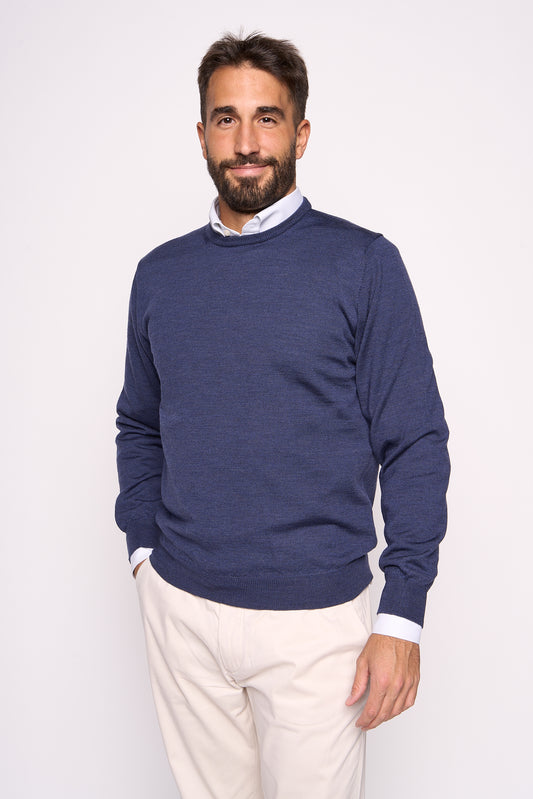 Maglione in Lana Merinos Blue Jeans