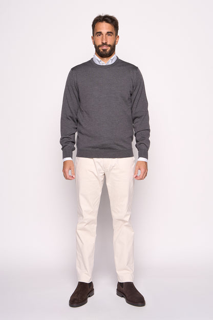 Maglione in Lana Merinos Grigio Matita