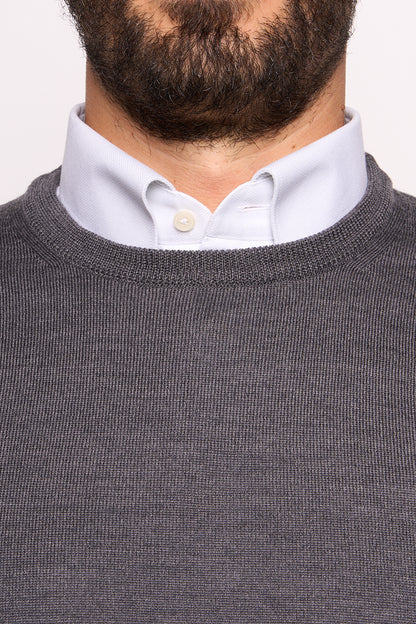 Maglione in Lana Merinos Grigio Matita