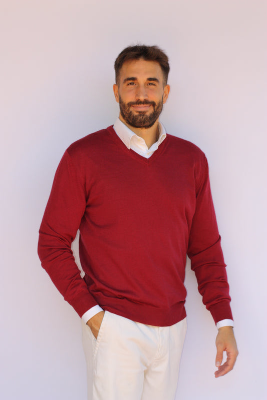 Scollo a V in Lana Merinos Vinaccia
