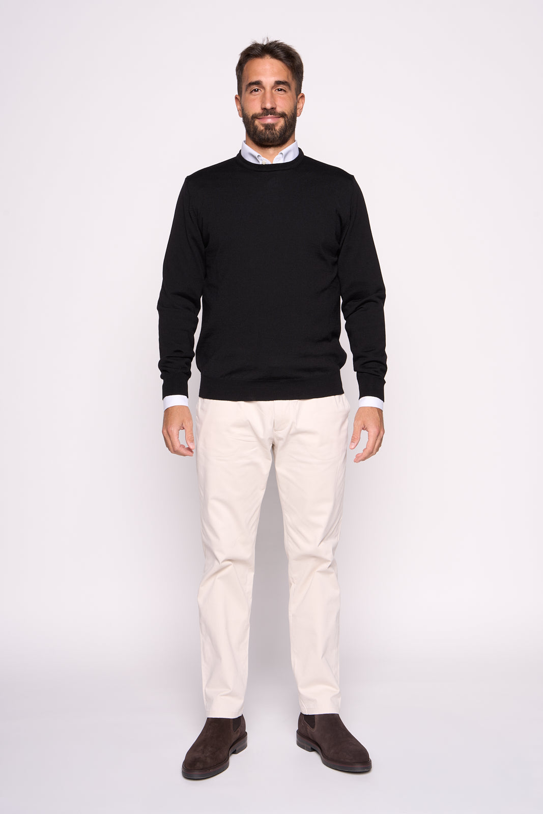 Maglione in Lana Merinos Nero