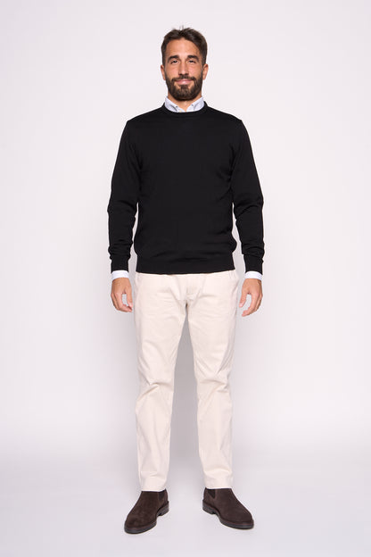 Maglione in Lana Merinos Nero