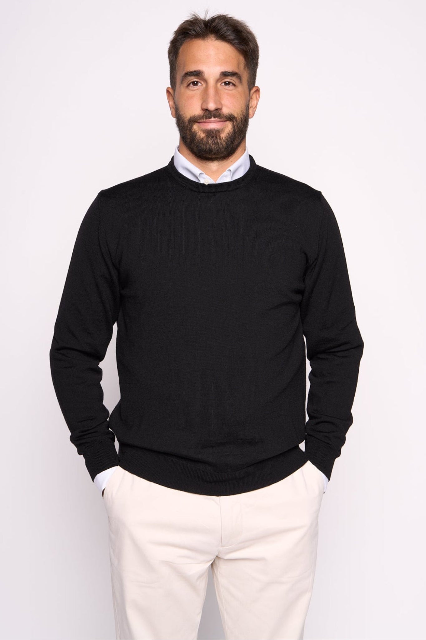 Maglione in Lana Merinos Nero