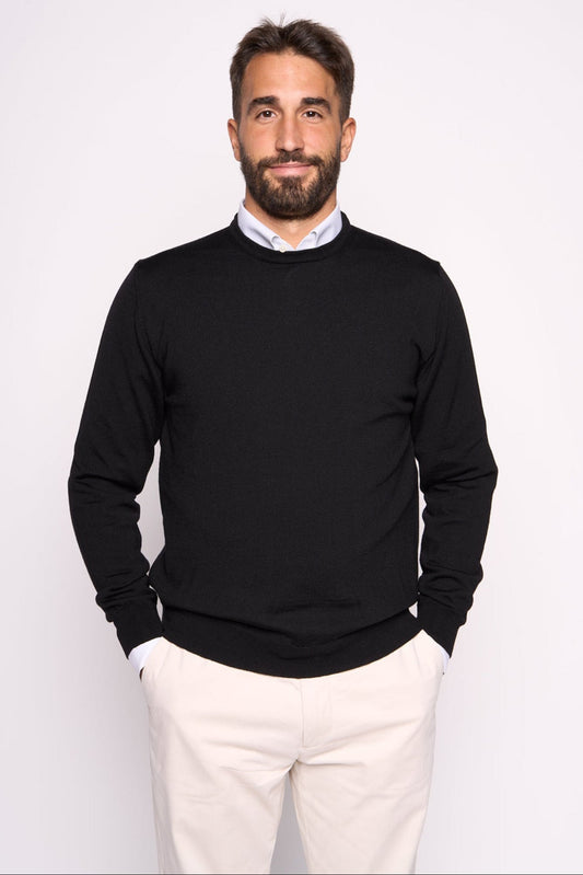 Maglione in Lana Merinos Nero