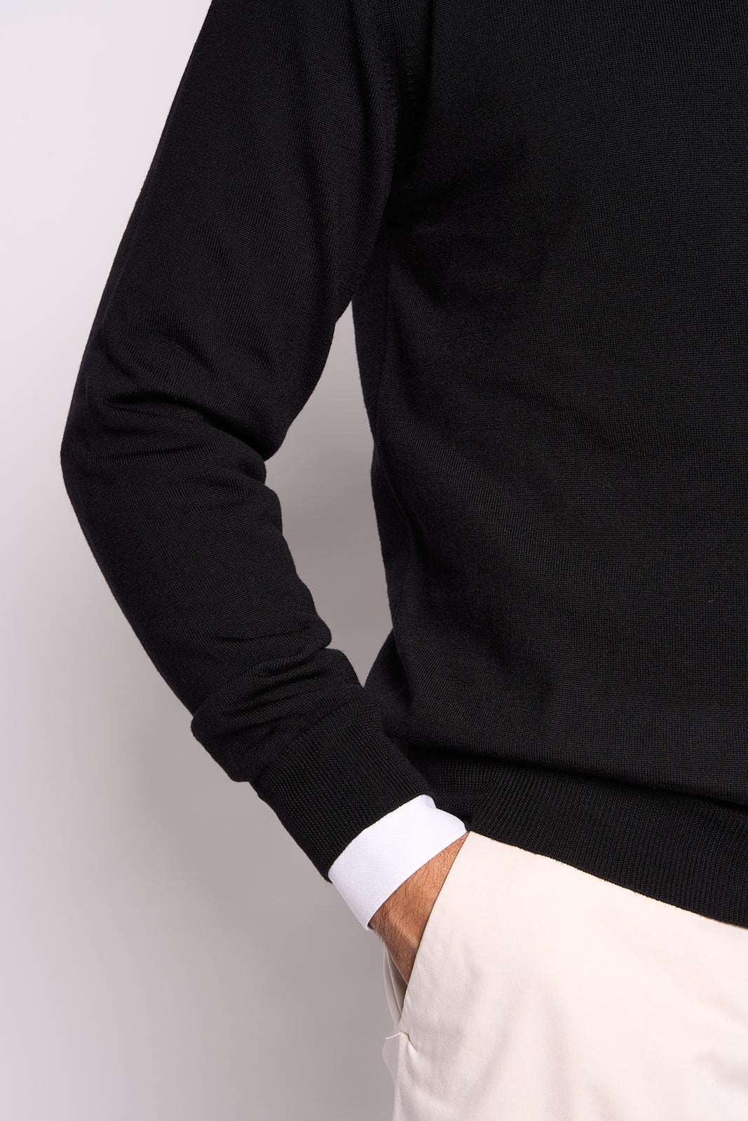 Maglione in Lana Merinos Nero