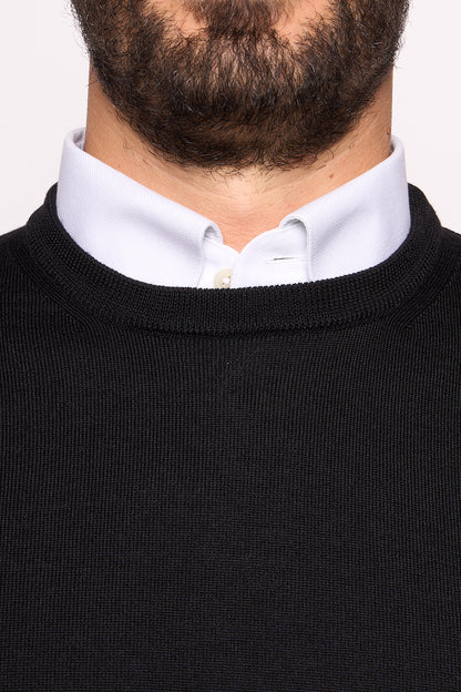 Maglione in Lana Merinos Nero