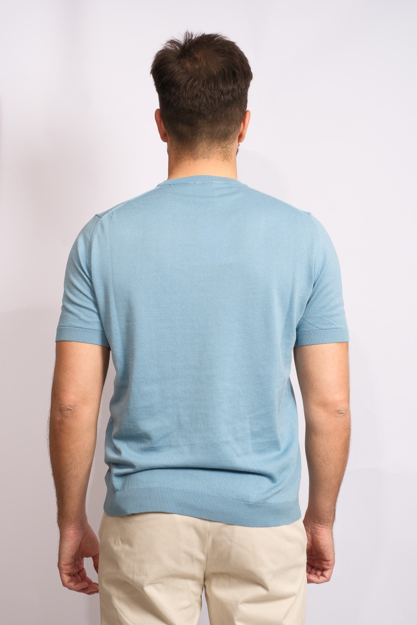 Light Blue Crew Neck Polo