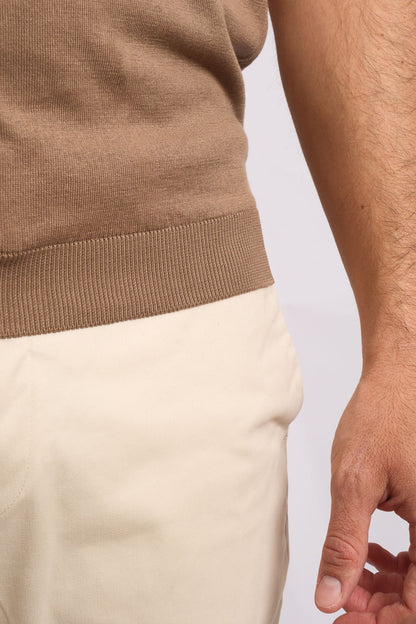 Dove Grey Crew Neck Polo